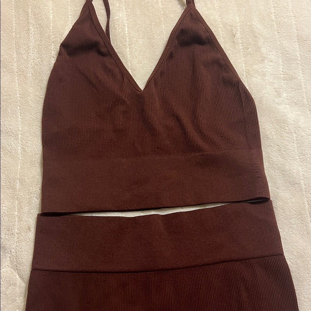 Bozzolo Deep Brown Tank Top & shorts set